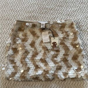 Sincerely Jules Cream Sequin Mini Skirt